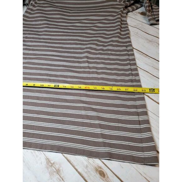 Garnet Hill Womens 14 DRESS STRIPED Brown White ORGANIC COTTON Pockets XL - Picture 7 of 8